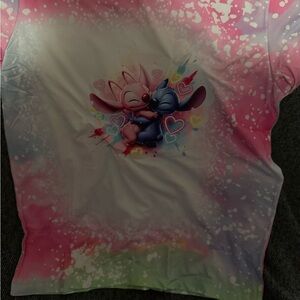 Vibrant Pink and Blue Graphic Short Sleeve Tee